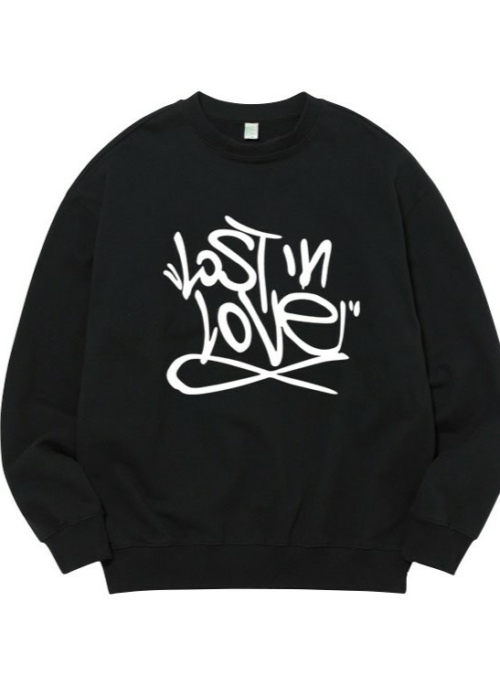 Black ‘Lost In Love’ Printed Sweatshirt | Jaemin – NCT