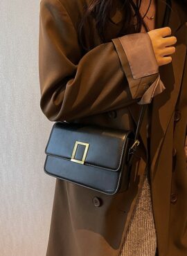Black Faux Leather Messenger Bag | Ahn Su Yeong – The Interest Of Love