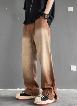 Brown Gradient Straight Jeans