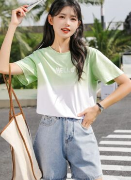 Green Hello Gradient T-Shirt