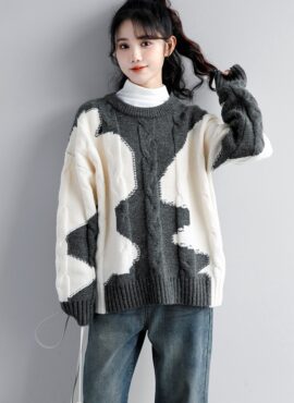 Grey Abstract Dye Sweater