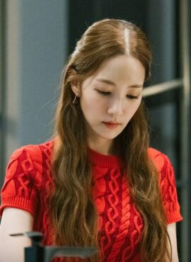 Ruby Red Fan Earrings | Choi Sang Eun - Love In Contract