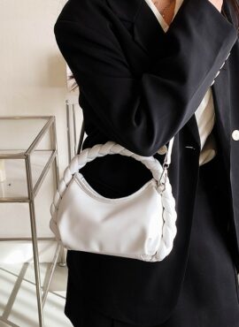 White Faux Leather Braided Mini Bag | Soyeon - (G)I-DLE