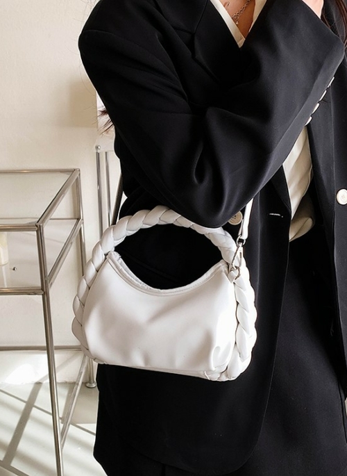 White Faux Leather Braided Mini Bag | Soyeon – (G)I-DLE