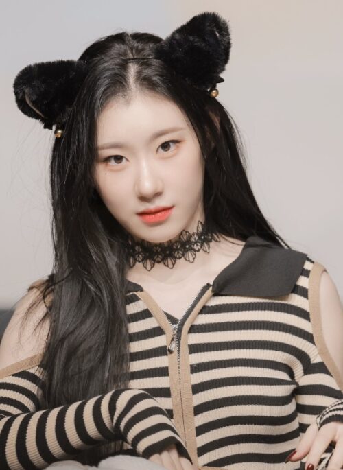 Creamy White Striped Arm Cut-Out Crop Top | Chaeryeong – ITZY