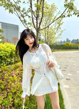 White Textured Mini Skirt | Joy - Red Velvet