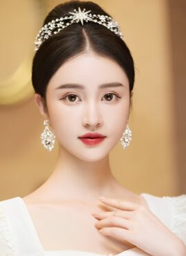 White Gemstones Bridal Headband | Sieun - STAYC