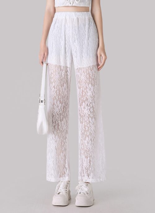 White Lace Summer Pants | Nayeon - Twice