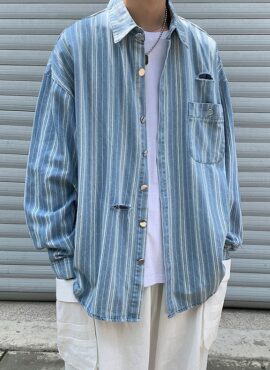Blue Striped Denim Shirt | J-Hope - BTS