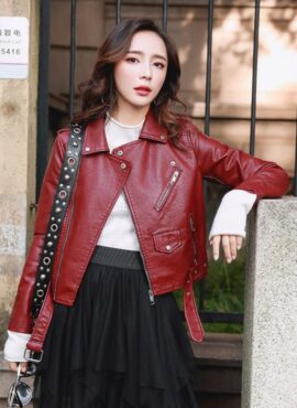 Red Faux Leather Jacket | Jimin - BTS