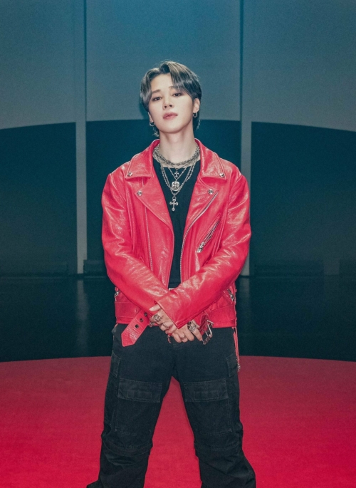 Red Faux Leather Jacket | Jimin - BTS