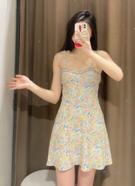 Yellow Floral Sling Dress | Arin - Oh My Girl