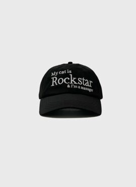 Black “Rockstar Cat” Statement Baseball Hat | Youngjae – GOT7