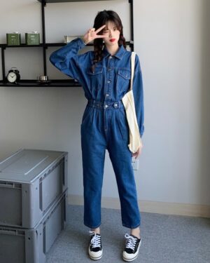 Blue Loose Denim Jumpsuit | Choi Woong - Our Beloved Summer