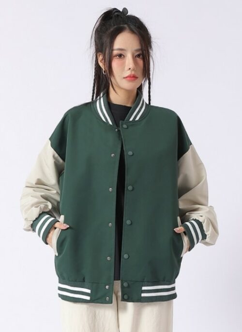 Green Oversized Varsity Jacket | Dino - Seventeen