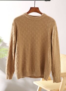 Brown Checkered Textured Sweater | J-Hope - BTS