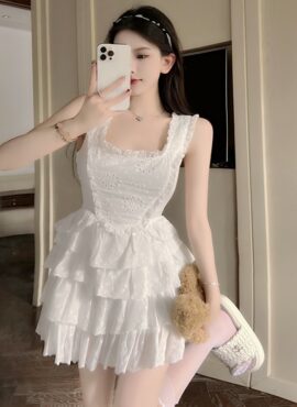 White Ruffled Layered Dress | Jisoo – BlackPink