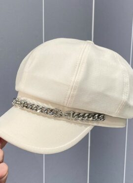 White Canvas Style Chained Beret Hat | Rei – IVE