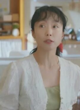 White Floral Puff Sleeves Blouse | Nam Haeng Son - Crash Course In Romance