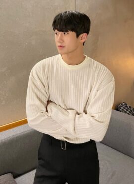White Ribbed Long Sleeves T-Shirt | Wonwoo – Seventeen