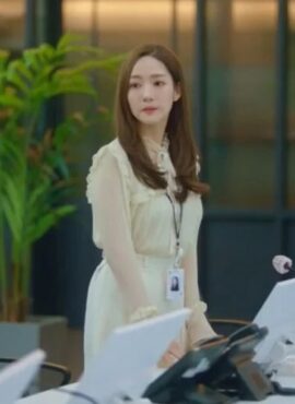 White Ruffled Button-Down Fairy Blouse | Jin Ha Kyung - Forecasting Love And Weather