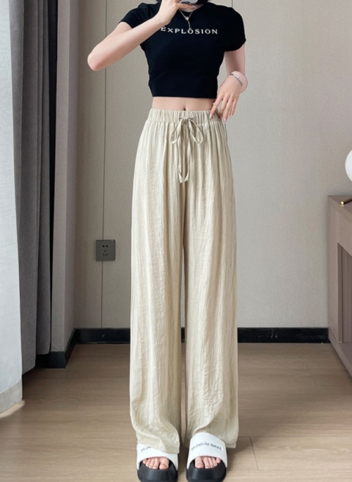 Beige Wrinkled Mopping Pants | Miyeon – (G)I-DLE