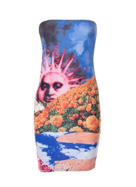 Blue Sun-Landscape Bodycon Dress | Hanni – NewJeans