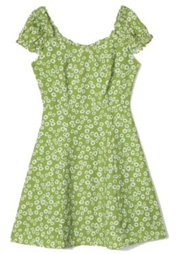 Green Floral Print Dress | Kazuha - Le Sserafim