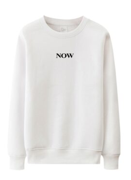 White “Now” Printed Sweatshirt | Lisa – BlackPink