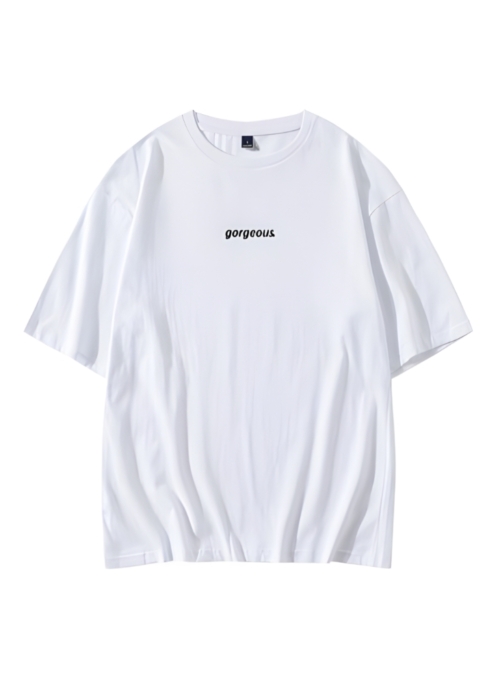 White Gorgeous Print T-Shirt | Suga - BTS