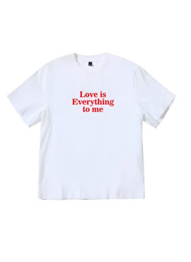 White ‘Love Is Everything To Me’ Print T-Shirt | Felix – Stray Kids
