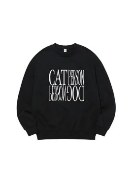 Black Cat Person Dog Person Print Sweatshirt | Suho - EXO