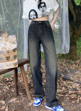 Black Straight Cut Washed Jeans | Soyeon – (G)I-DLE
