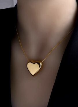 Gold Big Heart Pendant Necklace | Shuhua – (G)I-DLE