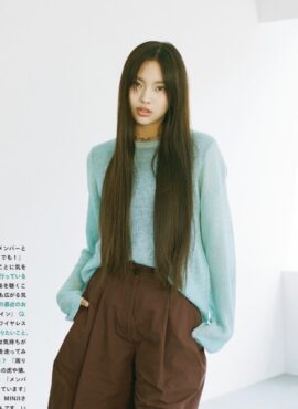 Blue Crewneck Sheer Sweater | Hyein – NewJeans