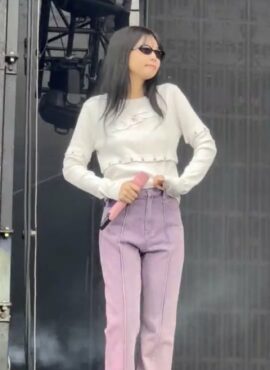 Lilac Flared Jeans With Lining Detail | Jennie – BlackPink