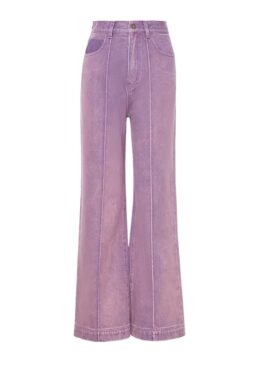 Lilac Flared Jeans With Lining Detail | Jennie - BlackPink
