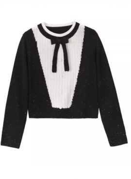 Black Knitted Bow Sweater | Lisa – BlackPink