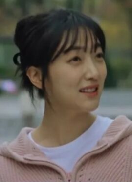 Pink Ribbed Half-Zipper Hooded Sweater | Ahn Go Eun - Taxi Driver