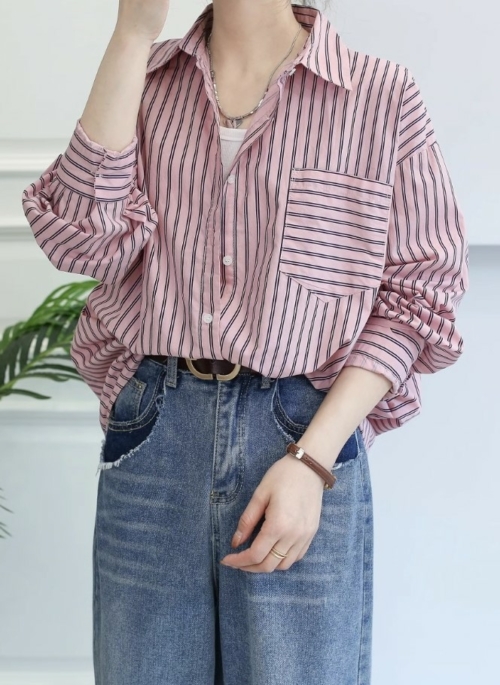 Pink Stripe Button-Down Shirt | Yeji - ITZY