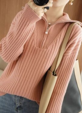 Pink Wide Collared Sweater | Jungwon - Enhypen