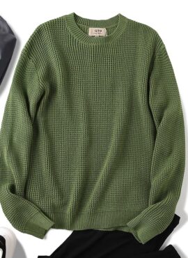 Green Textured Crew Neck Sweater | Baekhyun - EXO