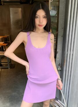 Lilac Knitted Bodycon Dress | Jennie – BlackPink