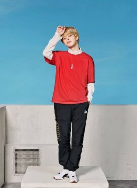 Red Single-Flower Print T-Shirt | Jimin - BTS