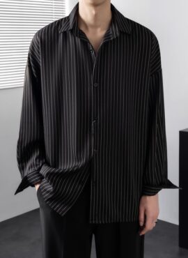 Black Striped Button Down Shirt | Jungkook – BTS