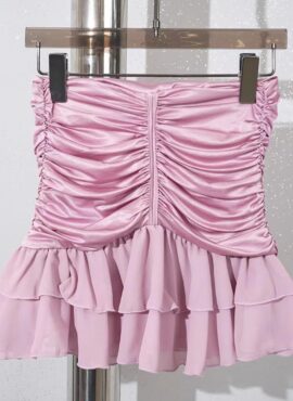 Pink Ruffled Layered Skirt | Lily – NMIXX