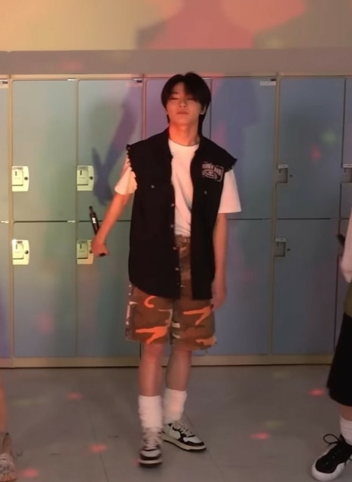 Orange Camouflage Shorts | Jeongin - Stray Kids