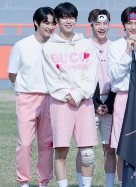 Pink Casual Cotton Shorts | Seungmin - Stray Kids