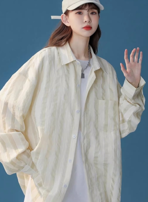 White Oversized Striped Shirt | Jungkook - BTS