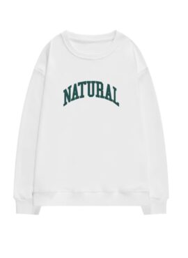 White ‘Natural’ Print Sweatshirt | Cheon Sa Rang - King The Land